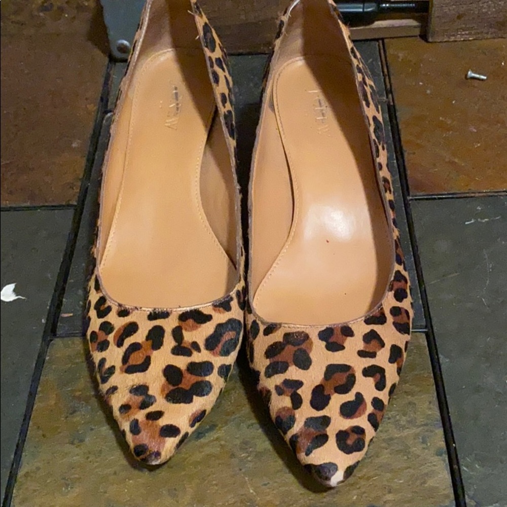J. Crew Calf skin cheetah print Heels